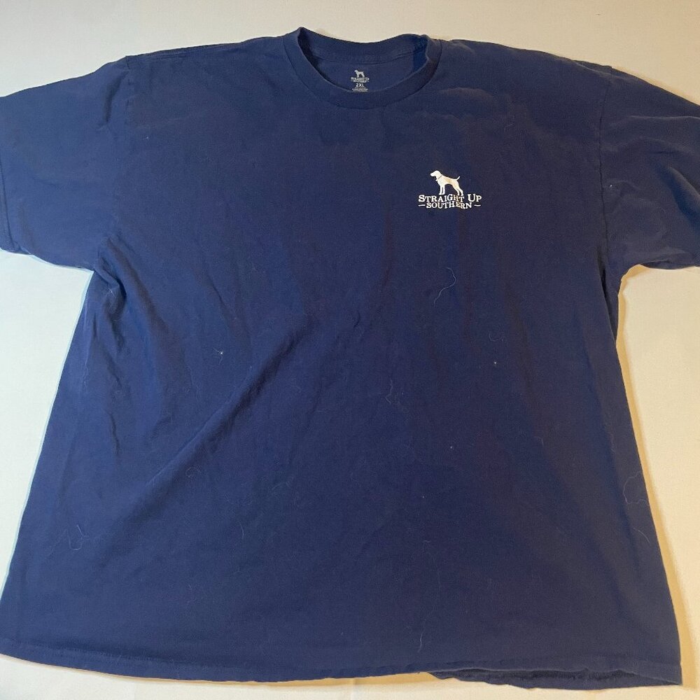Straight‎ Up Southern Tee Shirt Mens Size 2XL Blue Graphic Print Short Sleeve